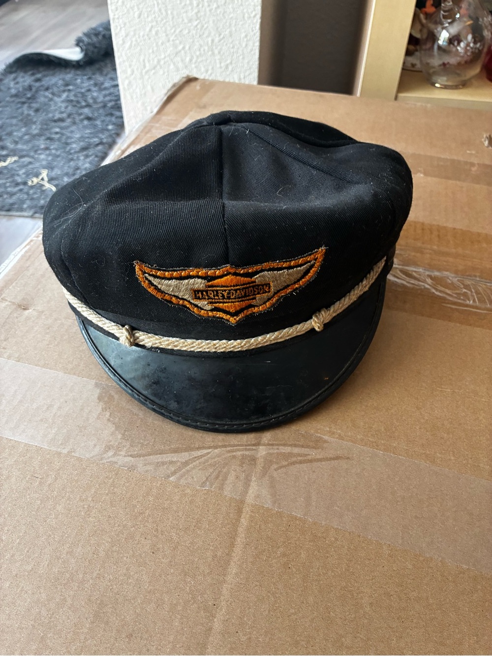 Vintage Harley Davidson Captains Hat Size Small! 40s 50s 60s Survivor